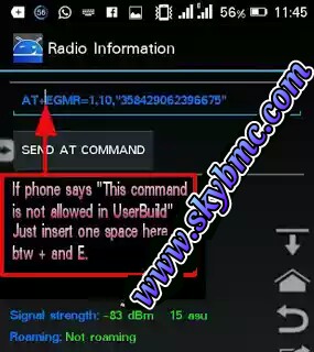 Android AT command settings 