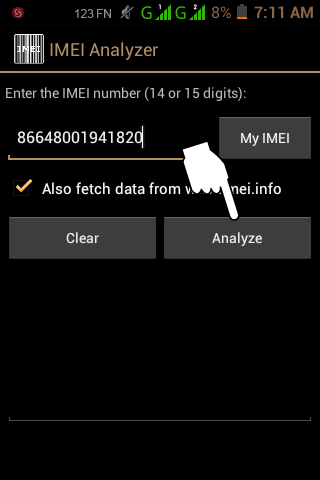 imei analyzer online Android smartphone