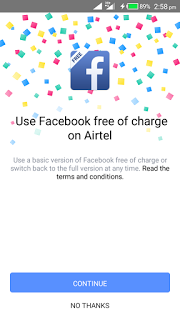 Facebook App free mode