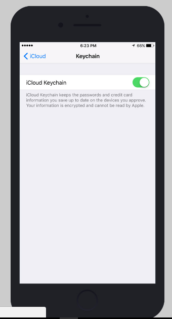 how to enable iCloud Keychain iOS iPhone iPad