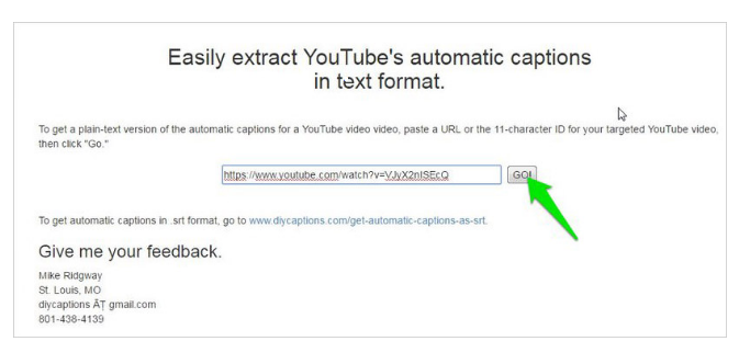 Youtube transcript to text format