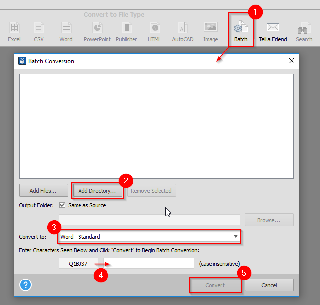 Convert Multiple PDFs to Word