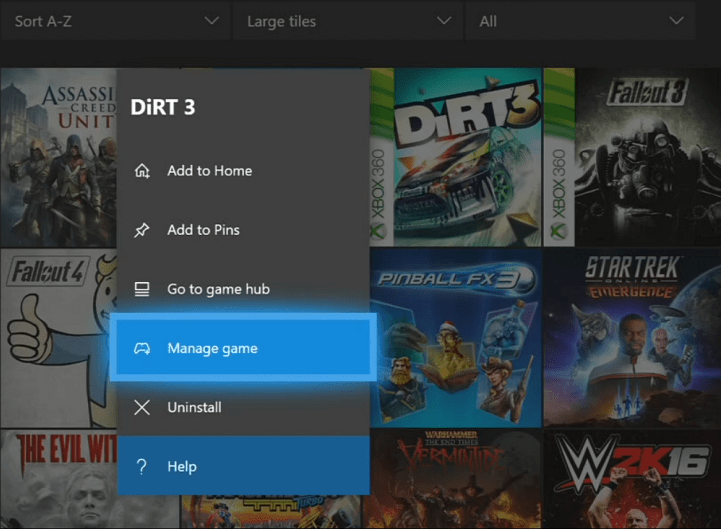 Manage Xbox one Games