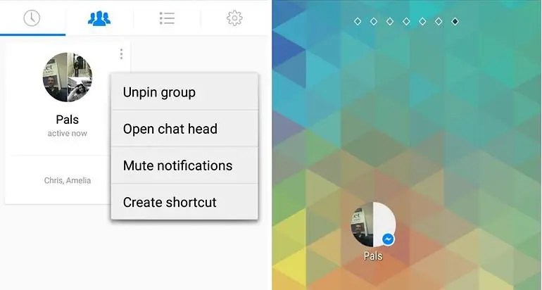 Create facebook group shortcut 