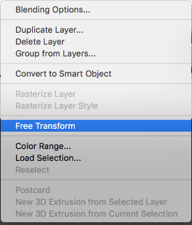 resize layers in Photoshop